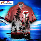Tampa Bay Buccaneers Palm Tree Sunset Beach Aloha Shirt