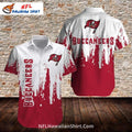 Tampa Bay Buccaneers White And Red Paint Splatter Shirt