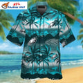 Teal Gradient Philadelphia Eagles Aloha Shirt With Palms