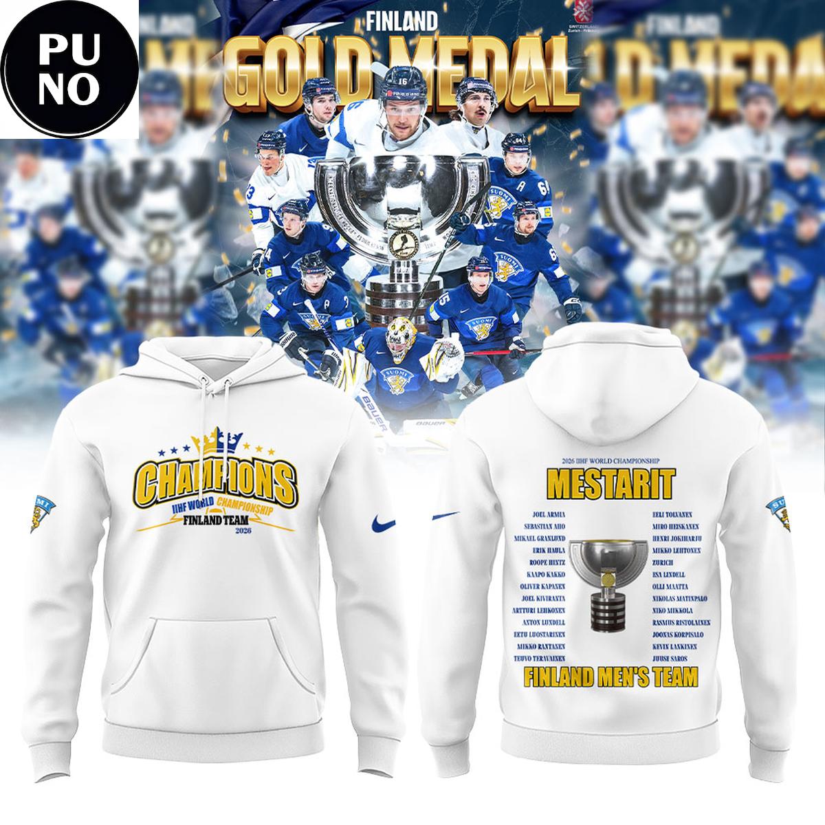 Team Finland 2026 IIHF World Hockey Champions Hoodie T-Shirt