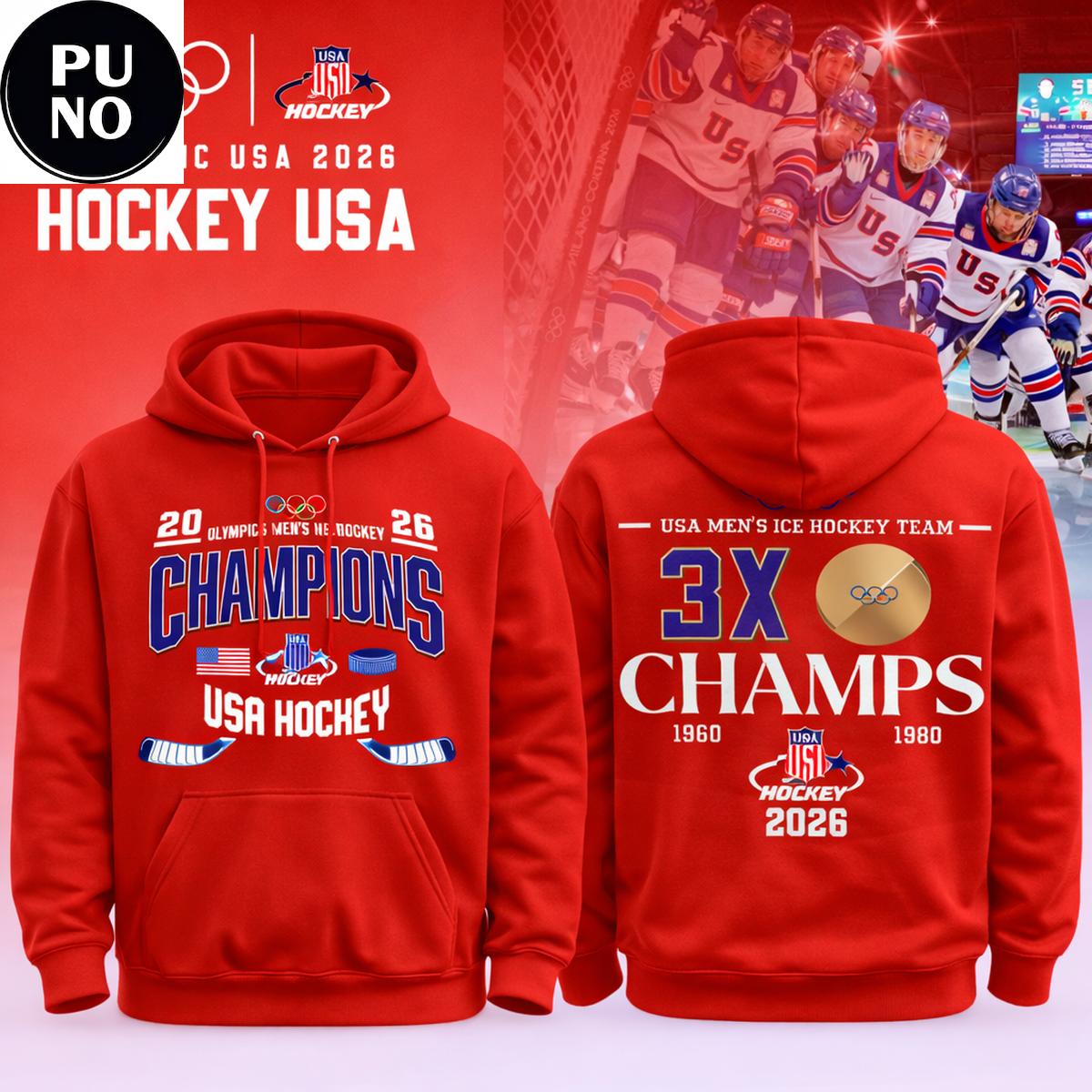 Team USA 2026 Olympic Ice Hockey Champions Celebrate Hoodie T-Shirt