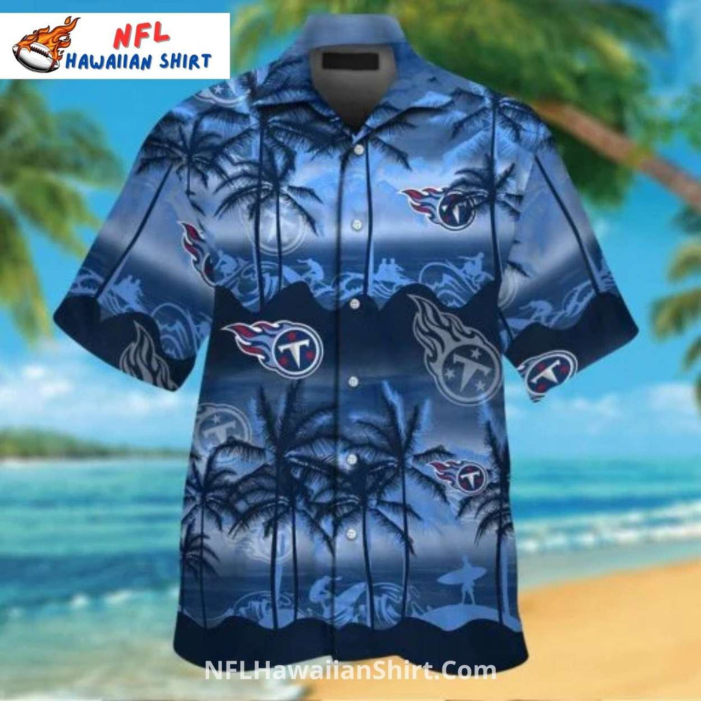 Tennessee Titans Aloha Shirt – Palm Tree And Wave Art