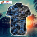 Tennessee Titans Aloha Shirt Palm Trees Sunset Theme