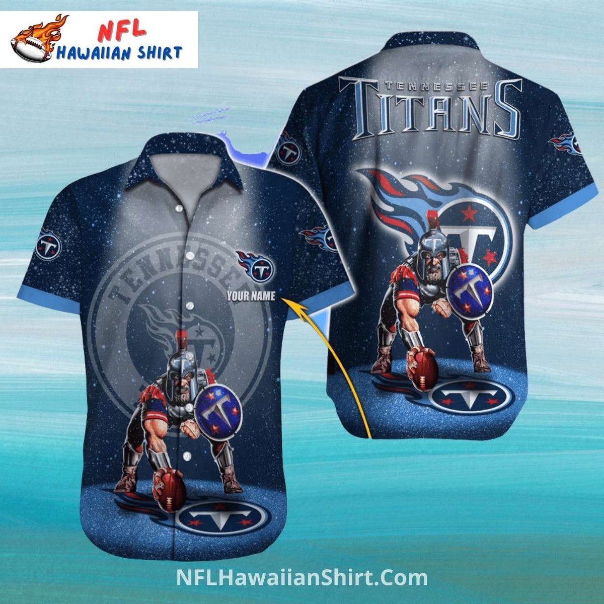 Tennessee Titans Aloha Shirt Spartan Warrior Galaxy Design