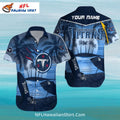 Tennessee Titans Blue Sunset Beach Button-Up Shirt