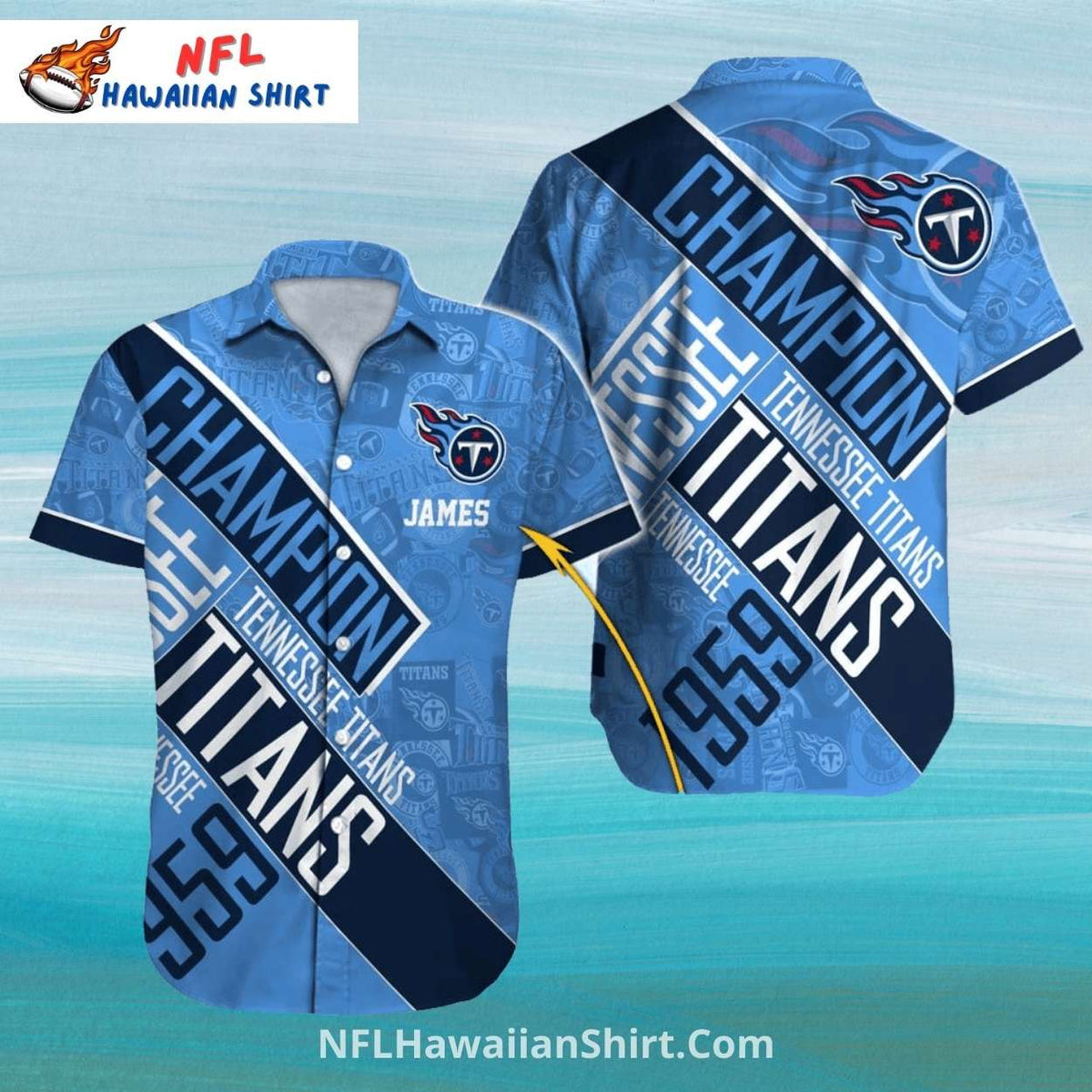 Tennessee Titans Champion Stripes Aloha Shirt