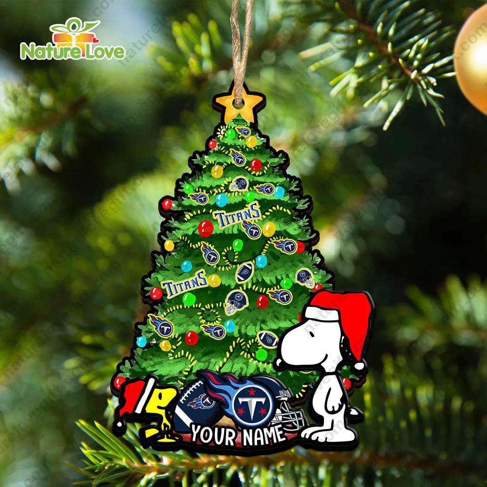Tennessee Titans Custom Snoopy Peanuts Christmas Ornament Xmas Tree Decoration