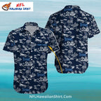 Tennessee Titans Dark Tropical Sketch Aloha Shirt