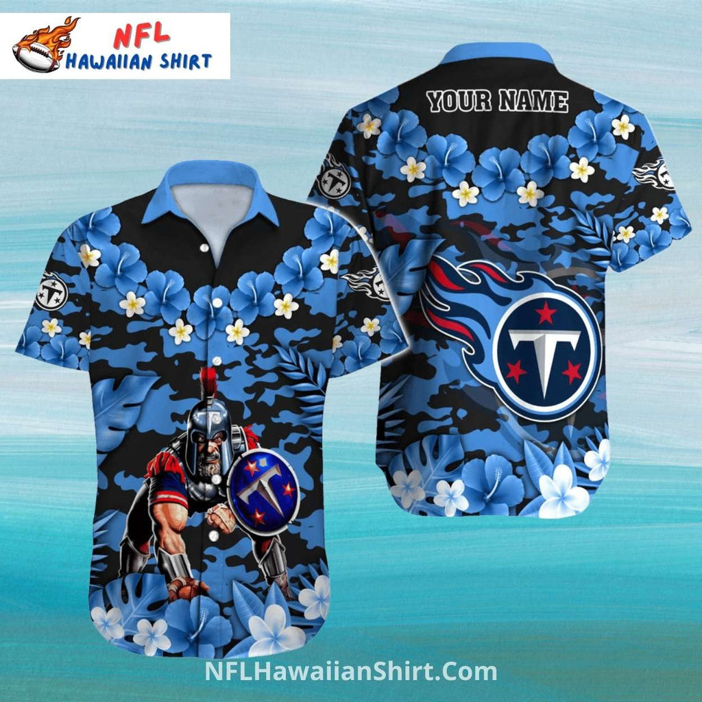 Tennessee Titans Floral Camo Warrior Aloha Shirt