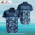 Tennessee Titans Hawaiian Shirt With Blue Floral Pattern