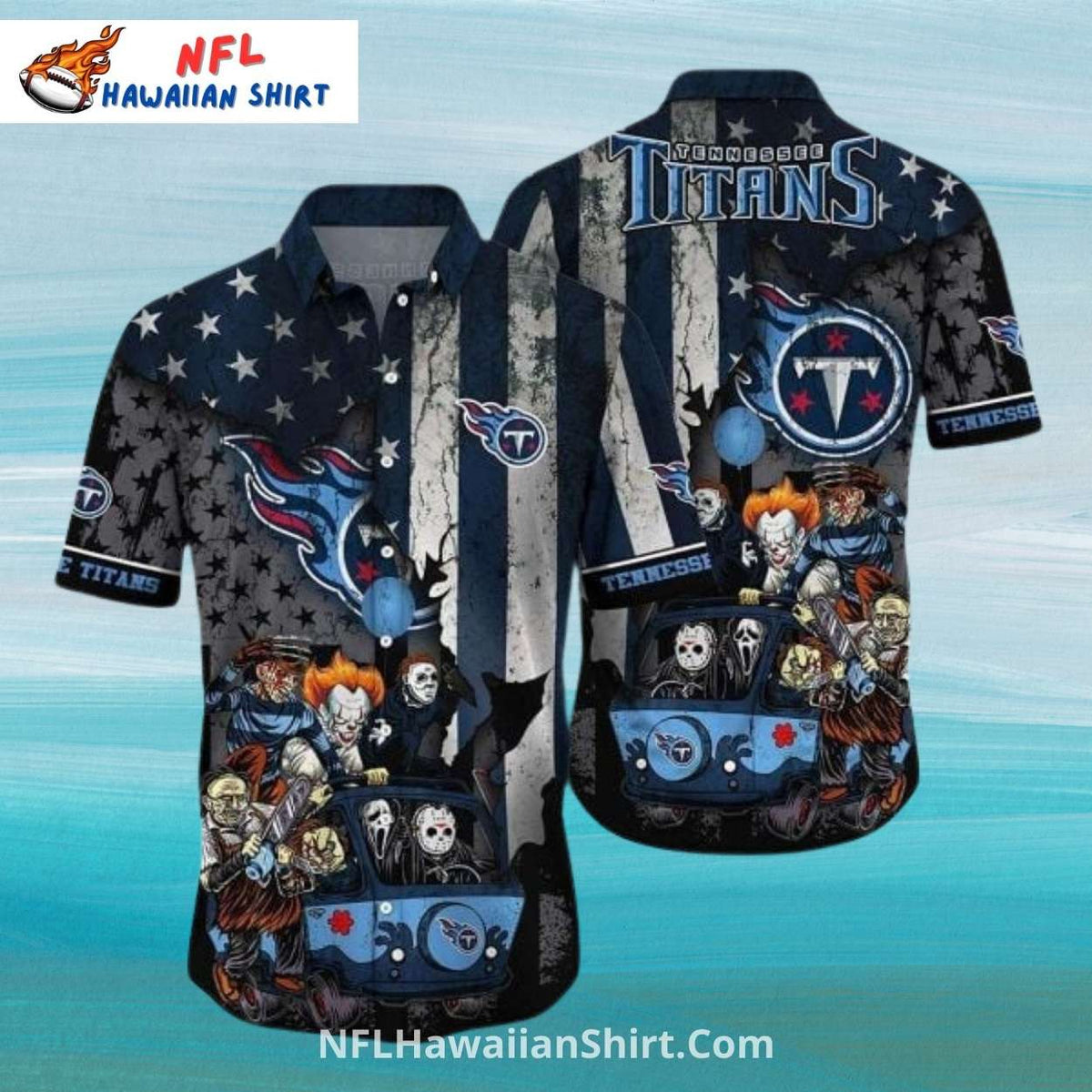 Tennessee Titans Horror-Themed Aloha Shirt