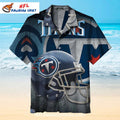 Tennessee Titans Metallic Helmet Graphic Beach Shirt