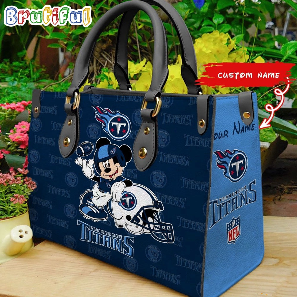 Tennessee Titans Mickey Leather Bag Custom Name Women Bag