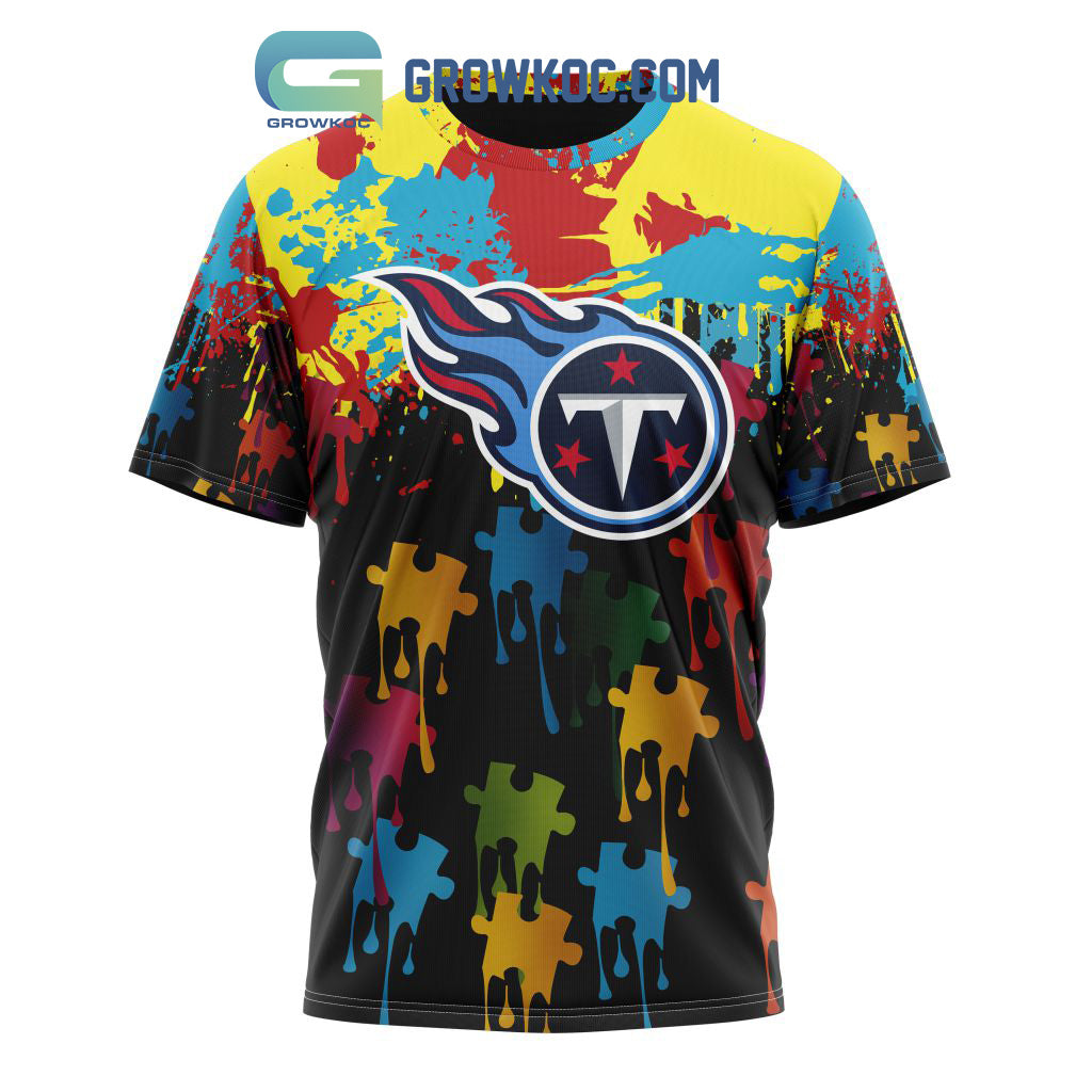 Tennessee Titans Personalized Autism Awareness Puzzle Painting Hoodie Shirts