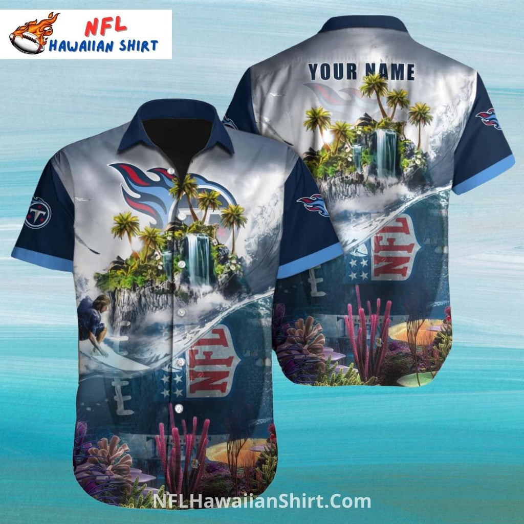 Tennessee Titans Waterfall Paradise Aloha Shirt