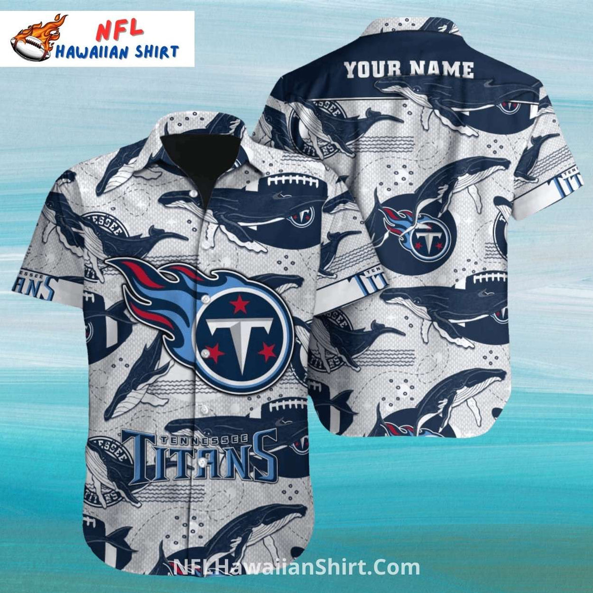 Tennessee Titans Whale Ocean Theme Aloha Shirt