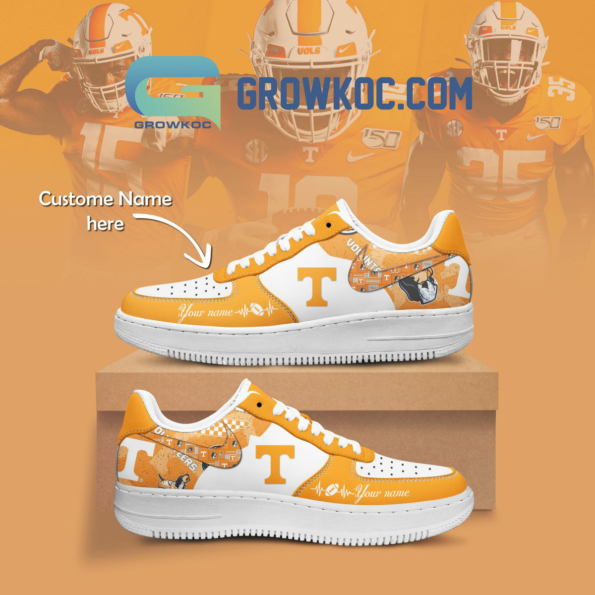 Tennessee Volunteers Personalized Air Force 1 Shoes