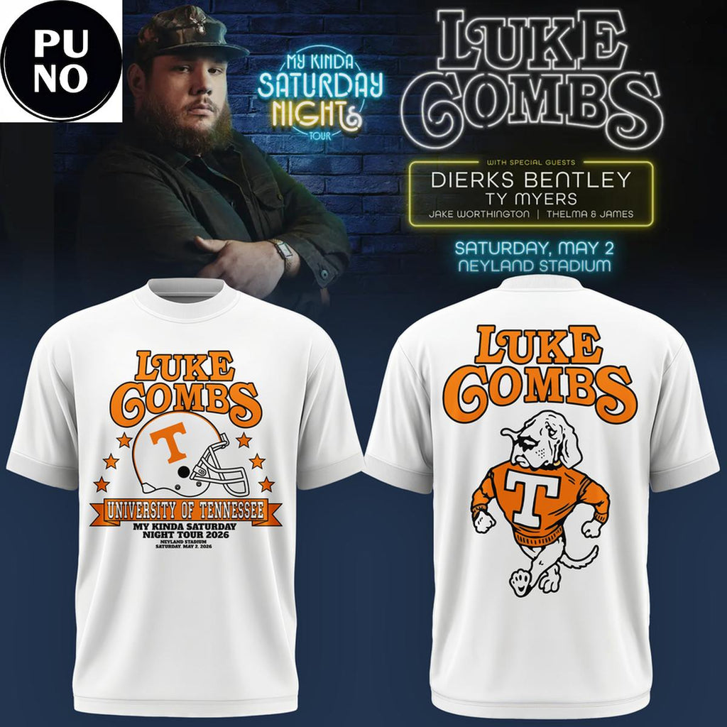 Tennessee Volunteers Smokey x Luke Combs My Kinda Saturday Night Tour 2026 Shirt