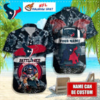 Texans Aloha Shirt – Battle Red Football Team Custom Name