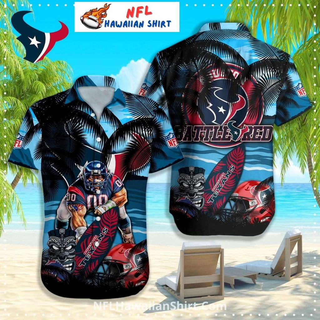 Texans Hawaiian Shirt – Battle Red Football Warrior