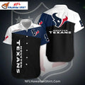 Texans Hawaiian Shirt Black And White Color Block Design