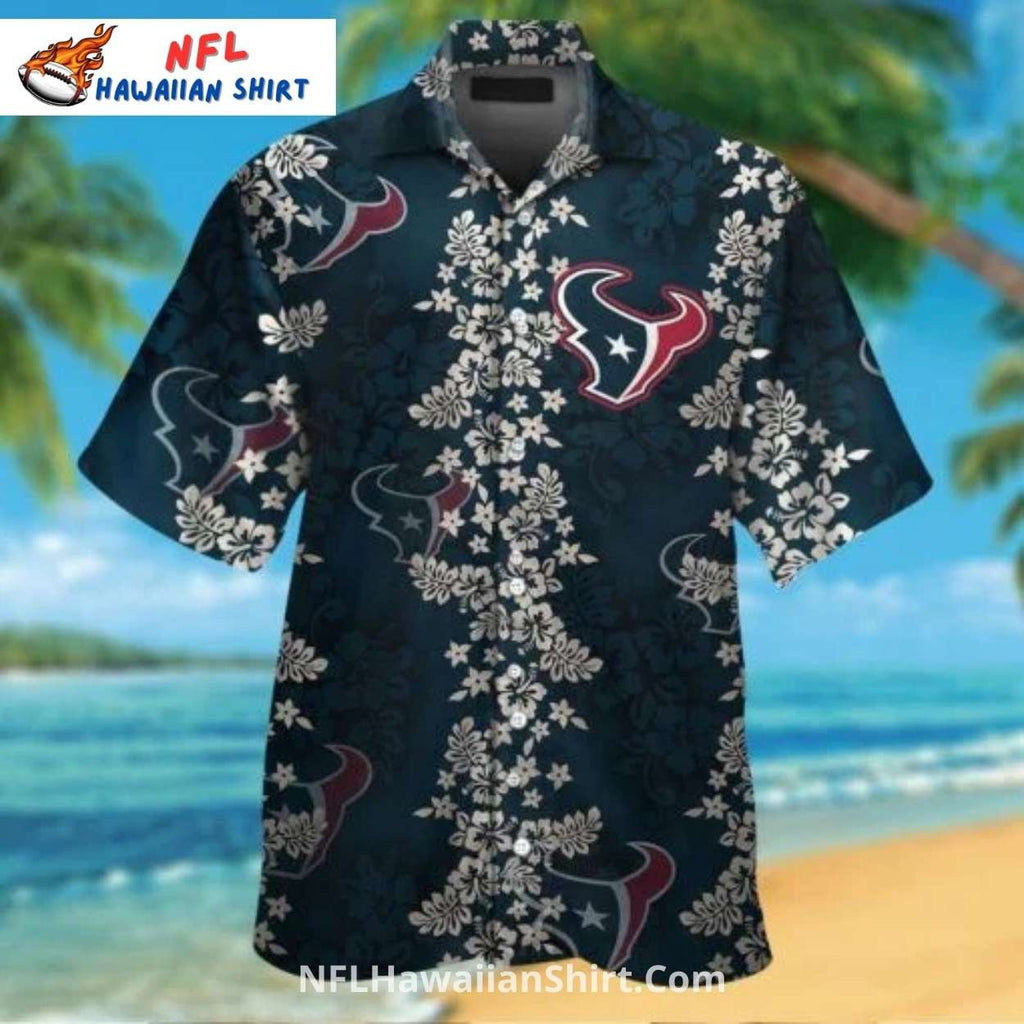 Texans Hawaiian Shirt Floral And Team Logo Pattern