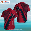 Texans Hawaiian Shirt Red And Black Striped Modern Design