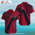 Texans Hawaiian Shirt Red And Black Striped Modern Design