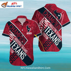 Texans Hawaiian Shirt Red Champion Bold Typography Design