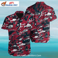 Texans Hawaiian Shirt Red Fishing Pattern Sports Theme