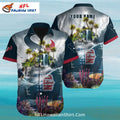 Texans Hawaiian Shirt Tropical Island Waterfall Theme
