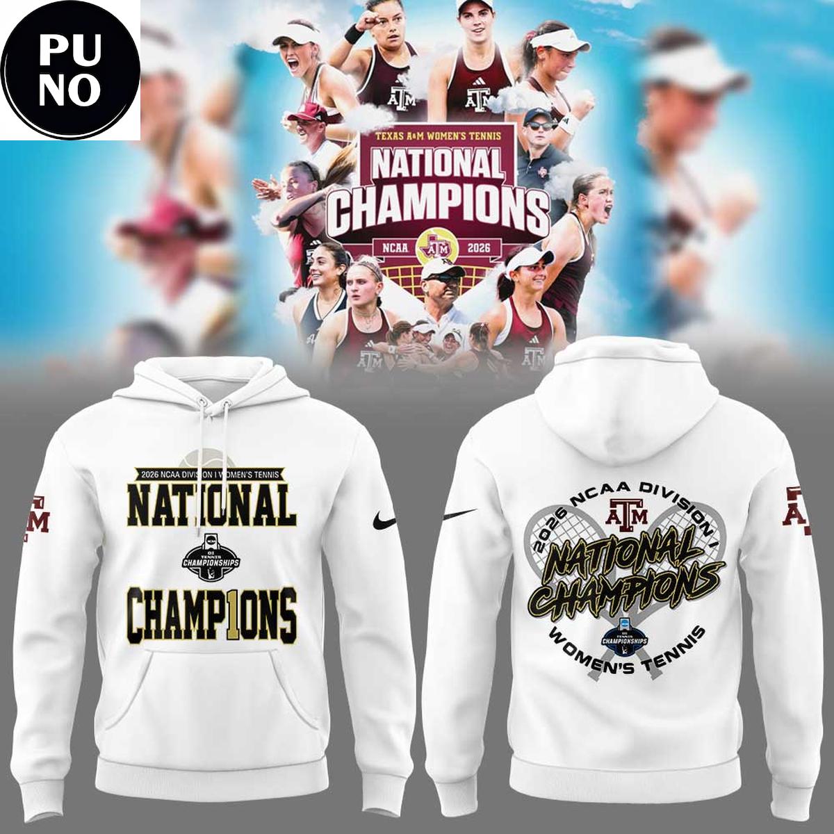 Texas A&M 2026 NCAA DI Women's Tennis National Champions Hoodie T-Shirt