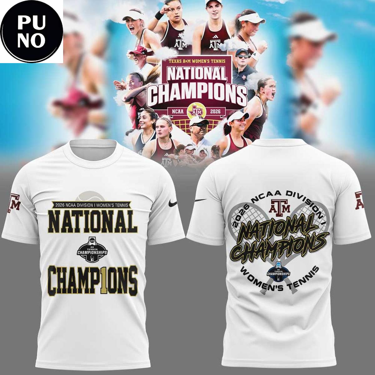 Texas A&M 2026 NCAA DI Women's Tennis National Champions Hoodie T-Shirt