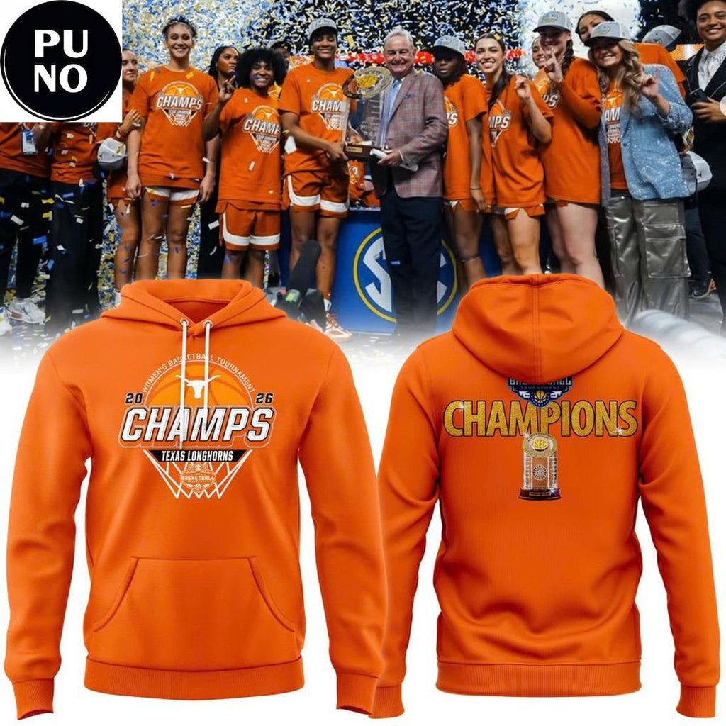 Texas Longhorns Women's Basketball 2026 SEC Tournament Champions Cup Hoodie T-Shirt
