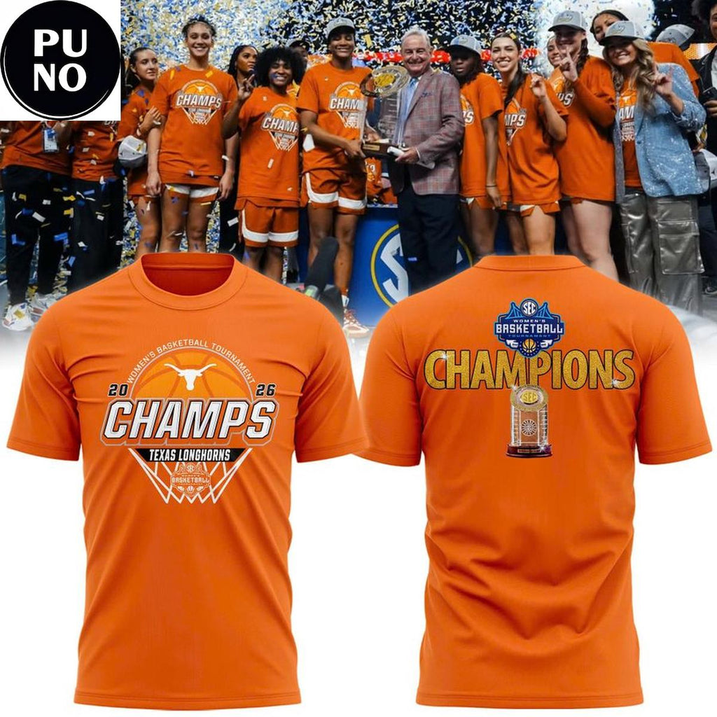 Texas Longhorns Women's Basketball 2026 SEC Tournament Champions Cup Hoodie T-Shirt