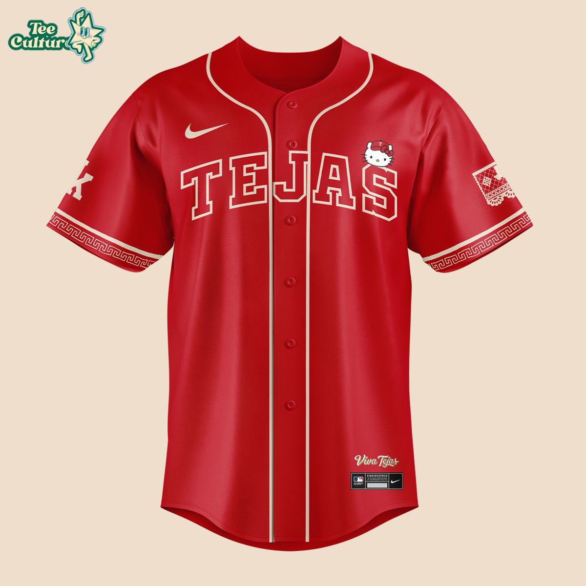 Texas Rangers x Hello Kitty Tejas City Connect Exclusive Baseball Jersey