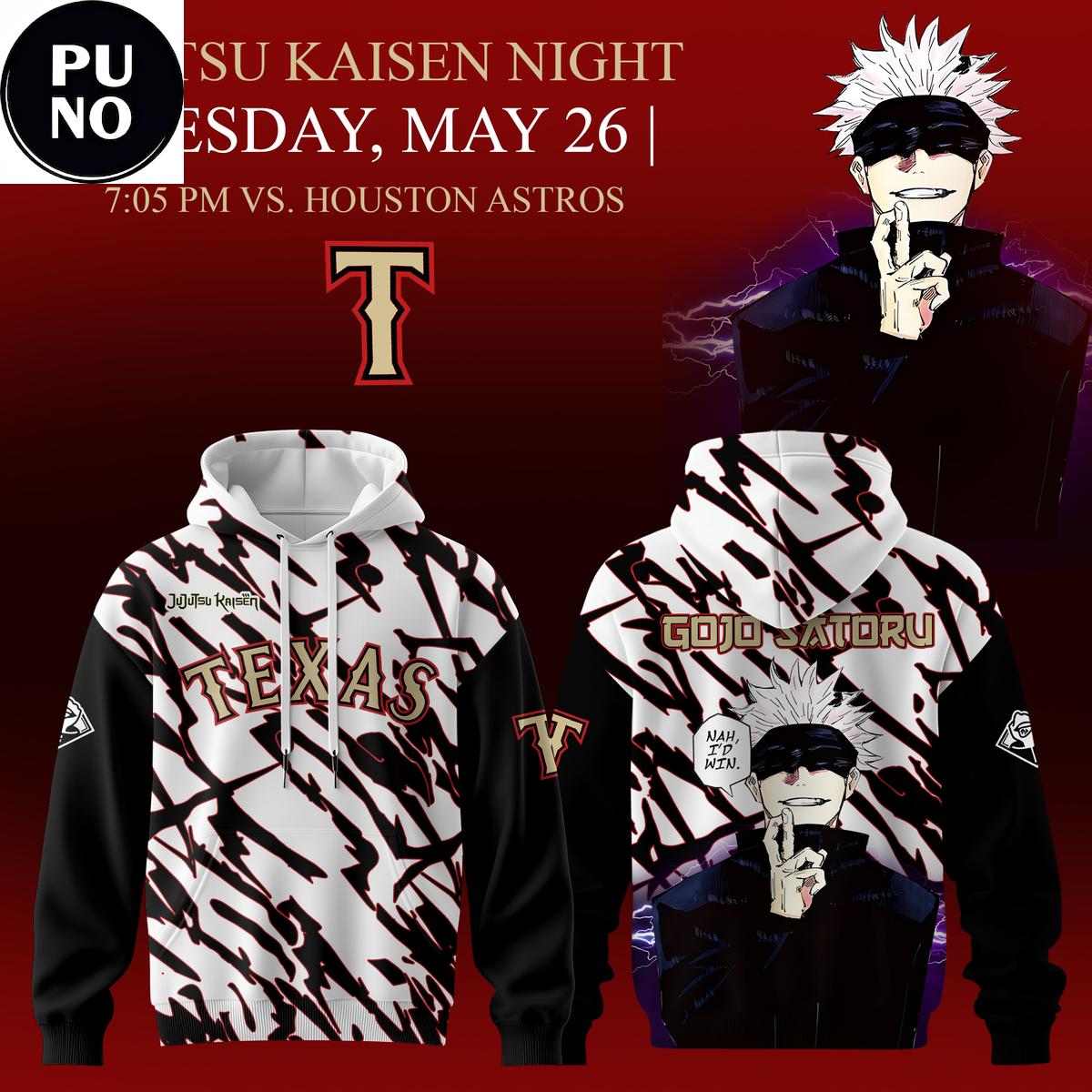 Texas Rangers x Jujutsu Kaisen Night 2026 Hoodie