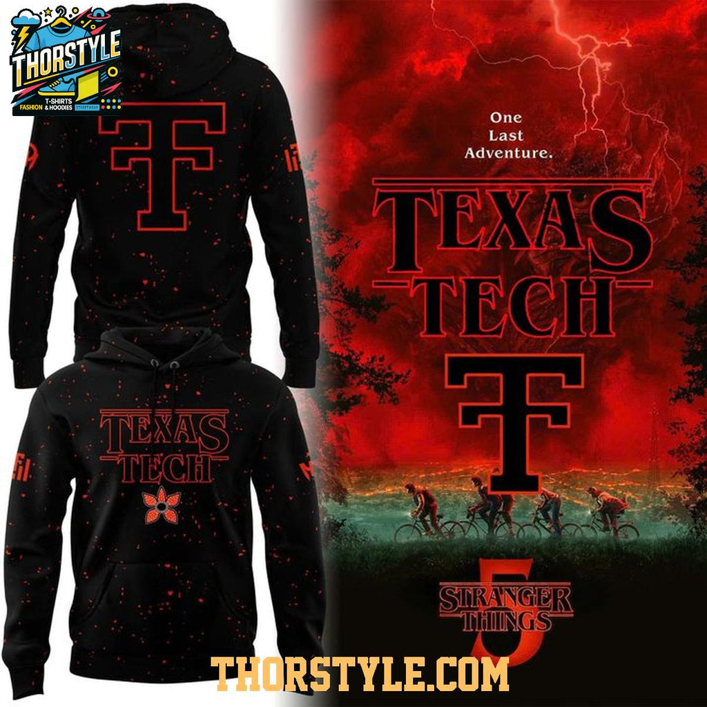 Texas Tech Red Raiders Stranger Things Christmas At Upside Down NCAA Hoodie