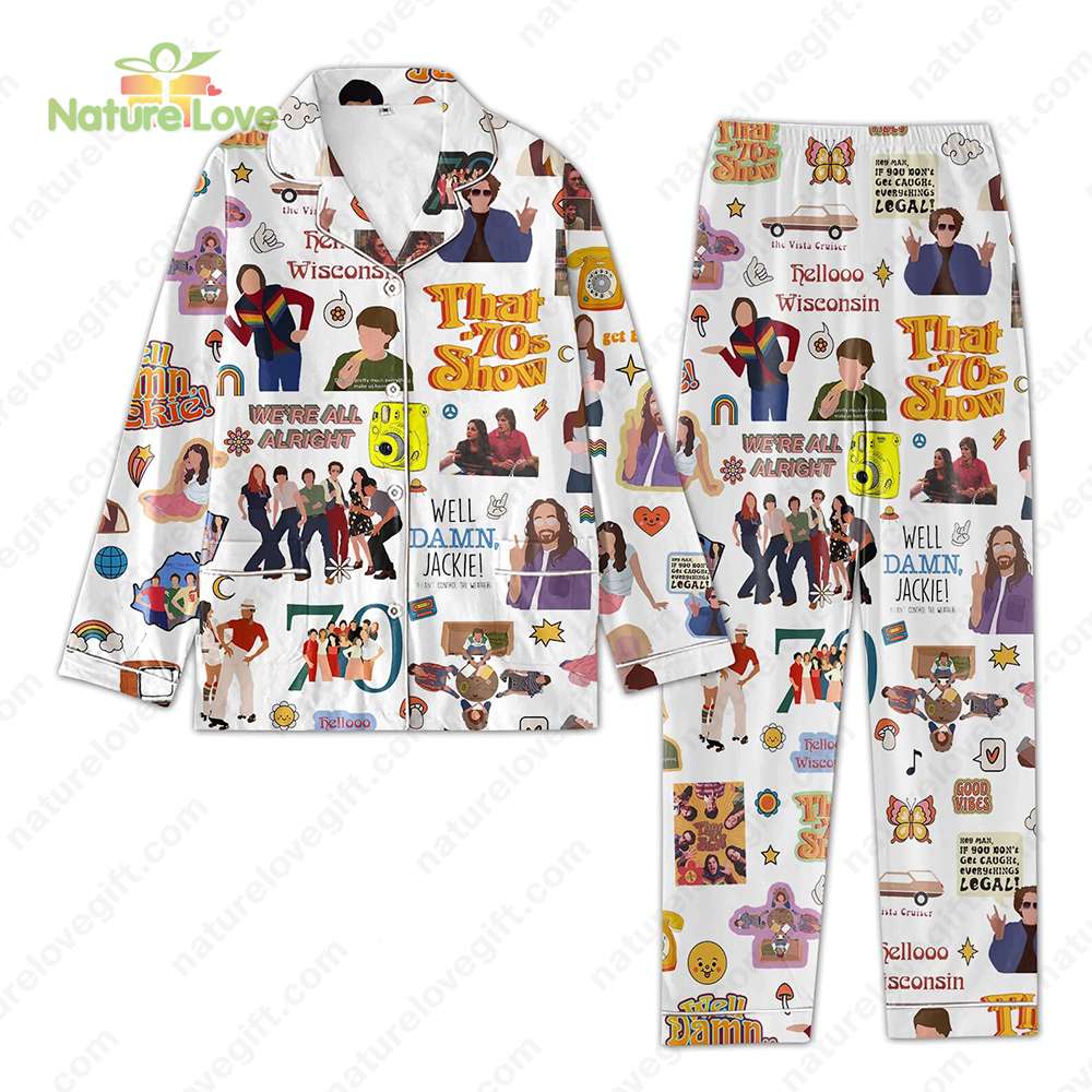 That 70s Show Pajamas Set Group of Teenage Friends PJs Christmas Sleepwear