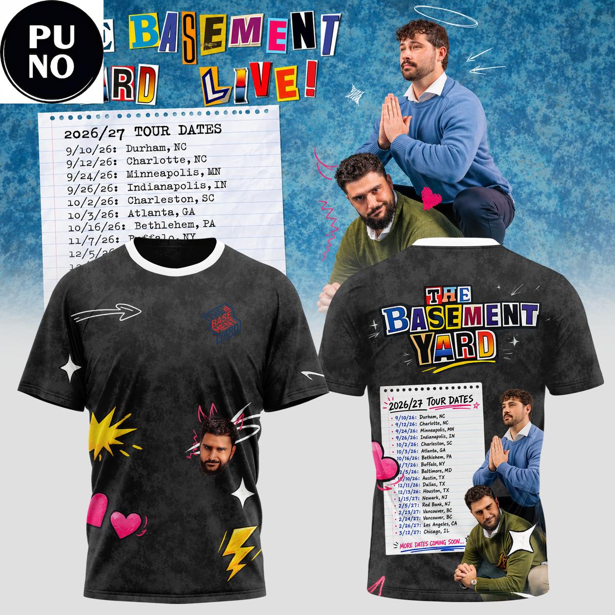 The Basement Yard Live 2026 Tour Date T-Shirt
