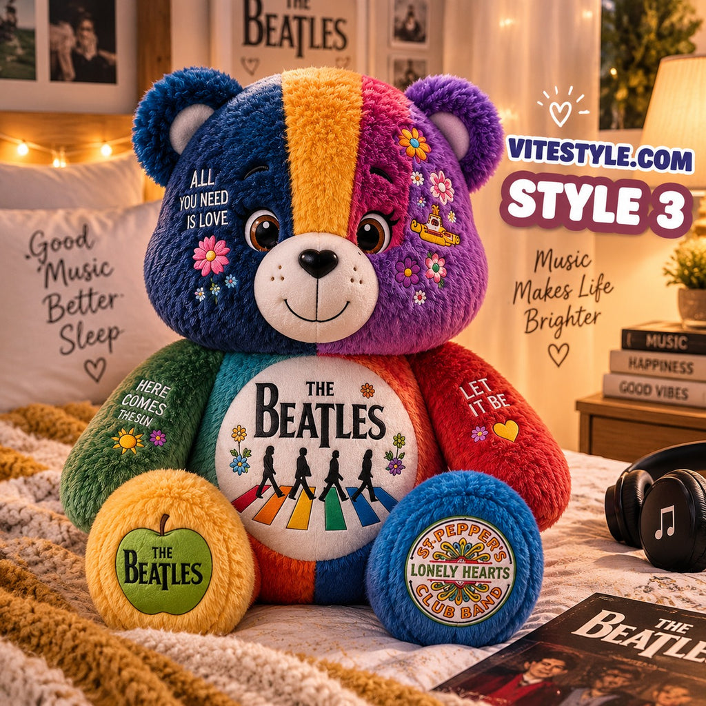 The Beatles Bear Custom Shaped Pillow