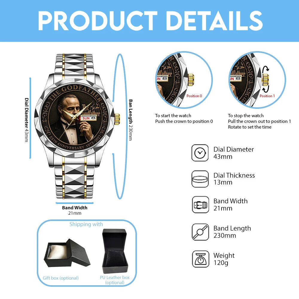 The Godfather 55th Anniversary Alloy Luxury Quartz Watch - TANTN25235