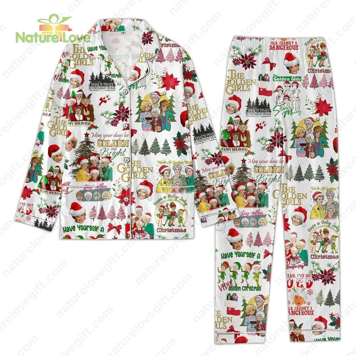 The Golden Girls Disney Plus Reboot Christmas White Pajamas Set