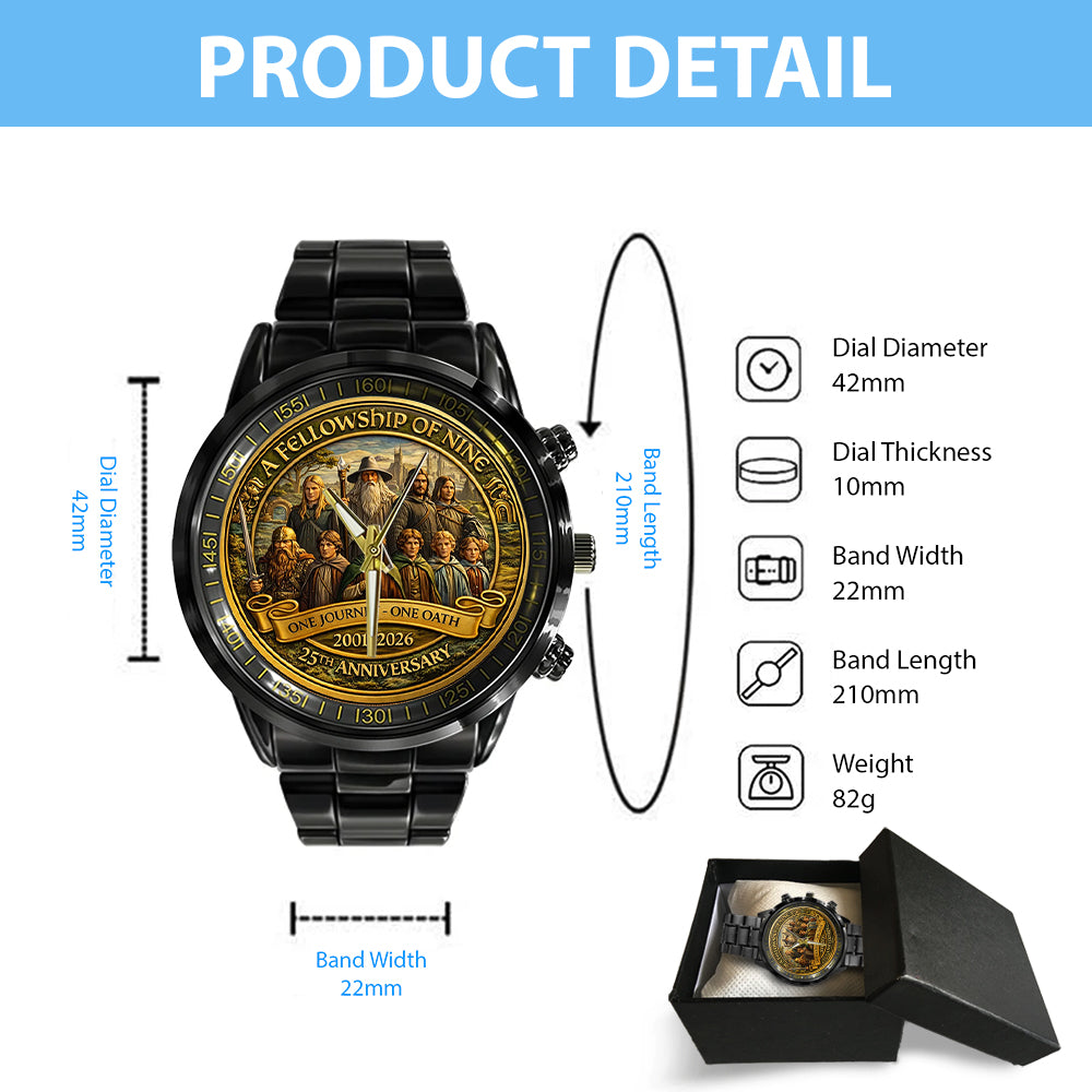 The Lord of the Rings 25th Anniversary Black Stainless Steel Watch - TMTHU3182