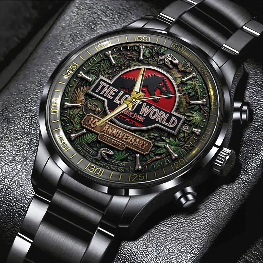 The Lost World: Jurassic Park 30th Anniversary Black Stainless Steel Watch - TMTHU8772