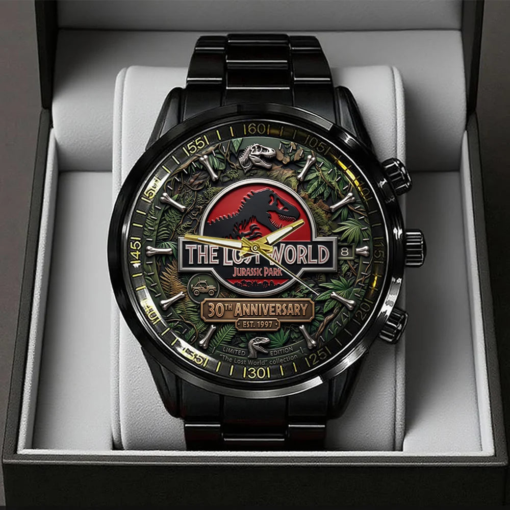 The Lost World: Jurassic Park 30th Anniversary Black Stainless Steel Watch - TMTHU8772