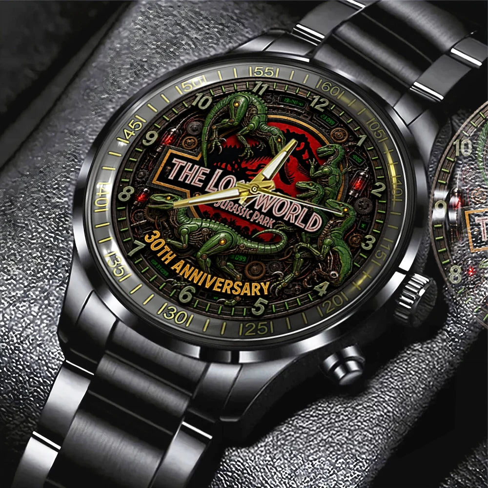 The Lost World: Jurassic Park 30th Anniversary Black Stainless Steel Watch - TMTHU8773