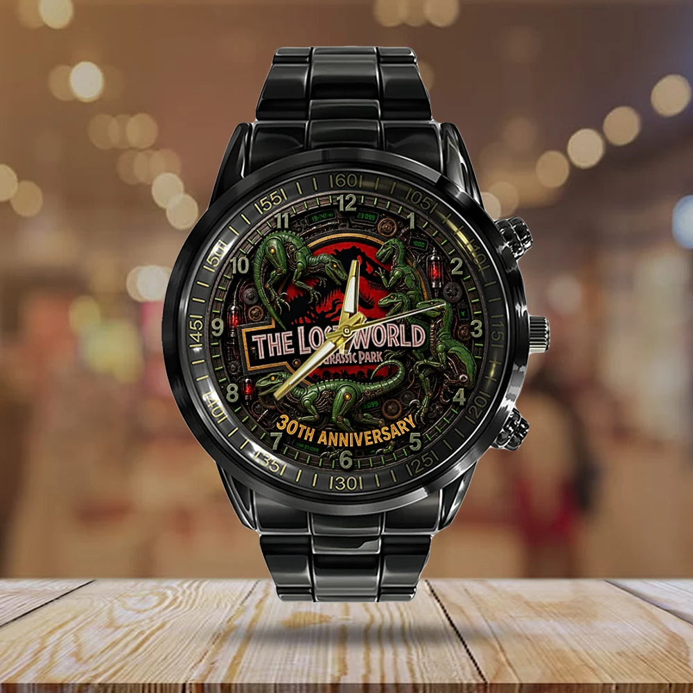 The Lost World: Jurassic Park 30th Anniversary Black Stainless Steel Watch - TMTHU8773