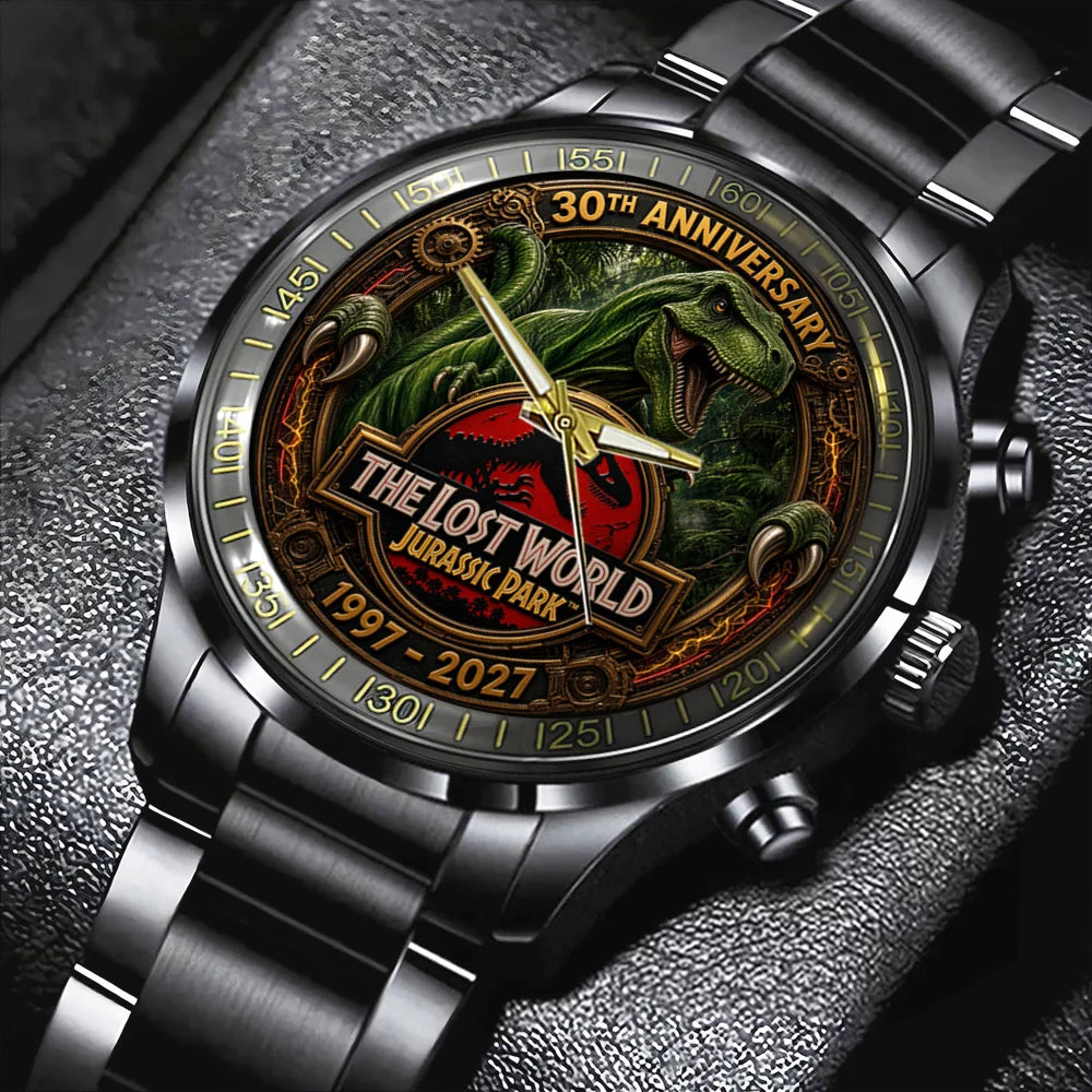 The Lost World: Jurassic Park 30th Anniversary Black Stainless Steel Watch - TMTHU8774