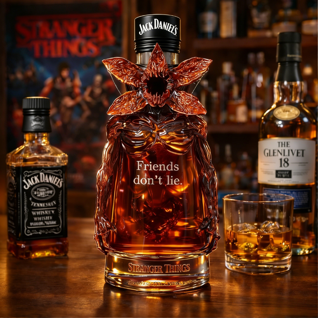 The Other Side Stranger Things Whisky Bottle